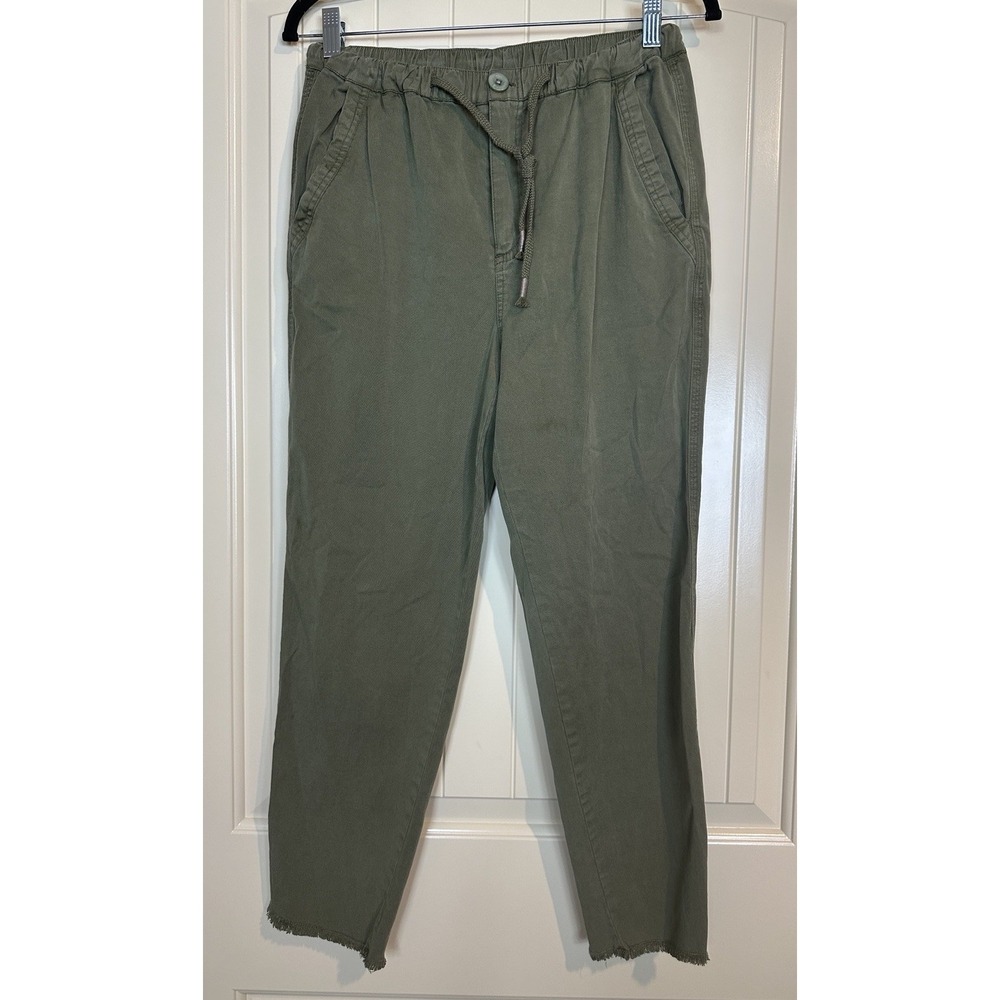 Thread & Supply S casual beachy crop‎ Pants Olive Green tencel cotton stretch